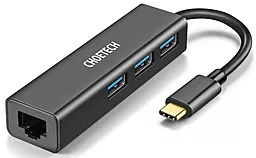 Мультипортовый USB Type-C хаб Choetech USB 3.0 4-in-1 black (HUB-U02-BK)