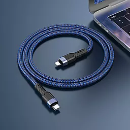 Кабель USB Hoco U110 20W 1.2M Type-C to Lightning Cable Blue - миниатюра 4