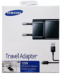 Сетевое зарядное устройство Samsung Galaxy Note N7100 + Micro USB Cable 2A Black (ETA-U90EBEGSTD) - миниатюра 3