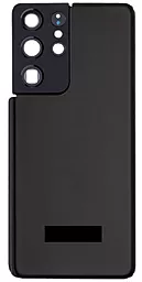Задняя крышка корпуса Samsung Galaxy S21 Ultra 5G G998 со стеклом камеры Original Phantom Black - фото Задняя крышка корпуса Samsung Galaxy S21 Ultra 5G G998 со стеклом камеры Original Phantom Black
