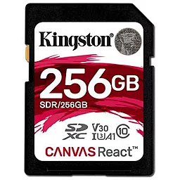 Карта пам'яті Kingston SDXC 256GB Canvas React Class 10 UHS-1 U3 V30 A1 (SDR/256GB)