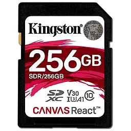 Карта пам'яті Kingston SDXC 256GB Canvas React Class 10 UHS-1 U3 V30 A1 (SDR/256GB) - фото Карта пам'яті Kingston SDXC 256GB Canvas React Class 10 UHS-1 U3 V30 A1 (SDR/256GB)