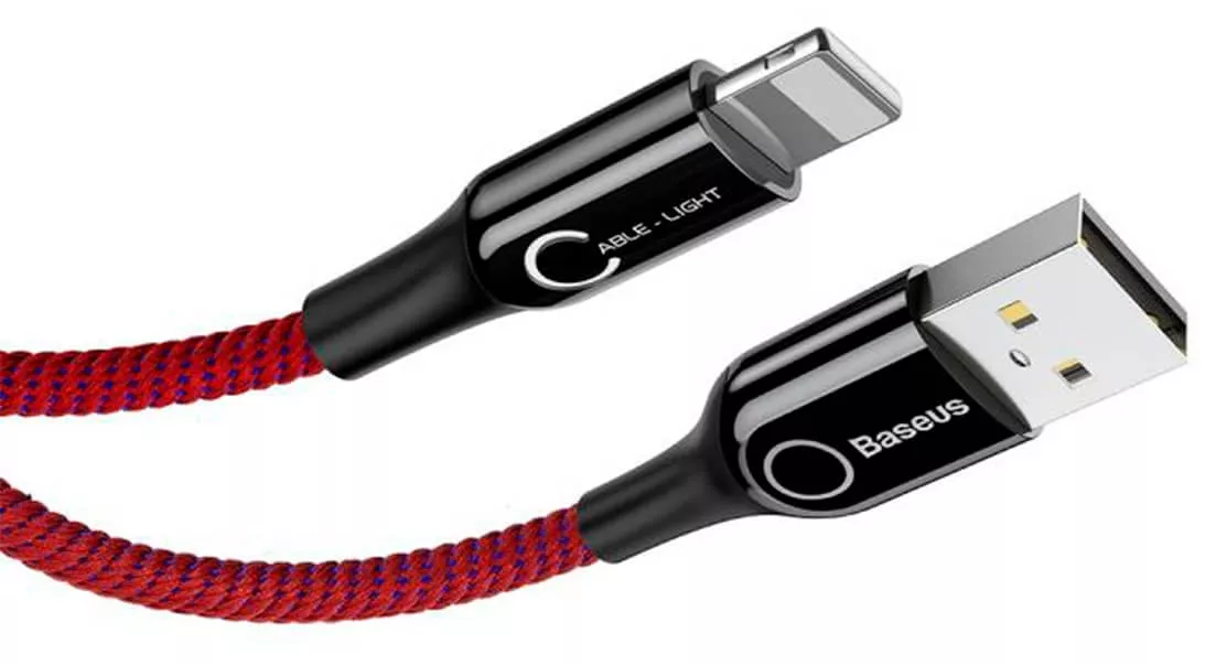 Кабель Baseus Intelligent Power-Off USB-A - Lightning 12w 2.4a 1м cable Red (CALCD-09) - фото 3