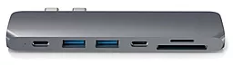Мультипортовый USB Type-C хаб Satechi USB-C -> USB 3.0x2/HDMI/USB-Cх2/Card Reader Space Grey (ST-CMBPM) - миниатюра 2