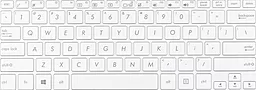 Клавіатура для ноутбуку Asus E202SA series без рамки біла