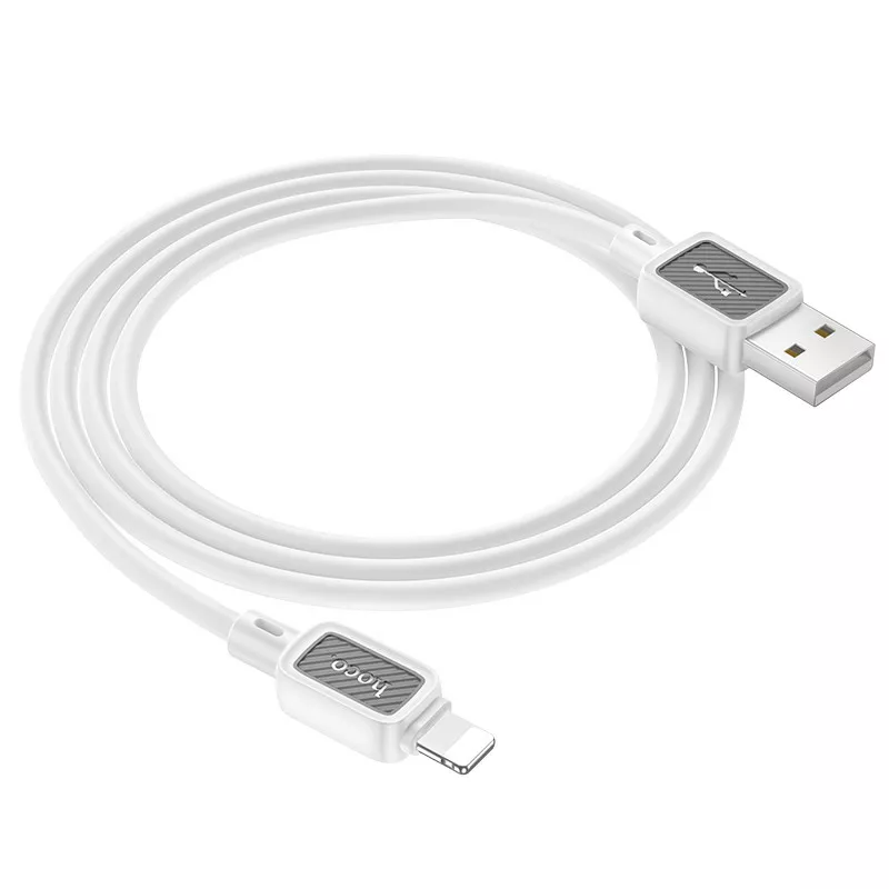 Кабель Hoco X108 Benefit USB-A - Lightning 12w 2.4a 1м cable White - фото 2