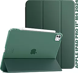 Чехол для планшета BeCover Tri Fold Hard для Apple iPad Pro 11" M4 2024 Dark Green (711727) - фото Чехол для планшета BeCover Tri Fold Hard для Apple iPad Pro 11" M4 2024 Dark Green (711727)