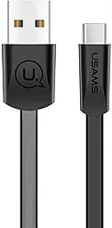 Кабель USB Usams U2 Flat USB Type-C Cable Black (US-SJ200)