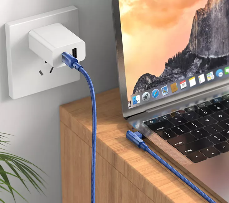 Кабель Hoco U108 100w USB Type-C - Type-C 100w 5a 2м PD cable Blue - фото 5