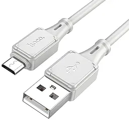 Кабель Hoco X101 silicone USB-A - micro USB 12w 2.4a 1м cable Gray - фото Кабель Hoco X101 silicone USB-A - micro USB 12w 2.4a 1м cable Gray