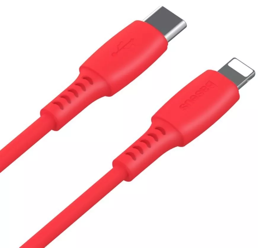 Кабель Baseus Colourful USB Type-C - Lightning 18w 3a 1.2м PD сable Red (CATLDC-09) - фото 1