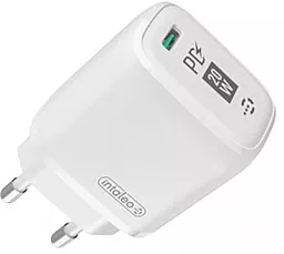 Сетевое зарядное устройство с быстрой зарядкой Intaleo USB-C PD/QC 20w USB-C + USB-C/lightning cable white (TCGQPD120L) - миниатюра 2