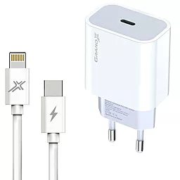 Сетевое зарядное устройство с быстрой зарядкой Grand-X 20w PD/QC4.0 USB-C home charger + USB-C to Lightning cable white (CH-770L) - фото Сетевое зарядное устройство с быстрой зарядкой Grand-X 20w PD/QC4.0 USB-C home charger + USB-C to Lightning cable white (CH-770L)