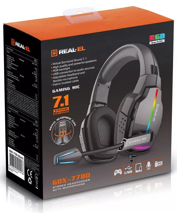 Навушники REAL-EL GDX-7780 Black - фото 14