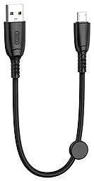 Кабель XO NB247 Suluo Silicone USB-A - micro USB 30w 6a 0.25м cable Black - фото Кабель XO NB247 Suluo Silicone USB-A - micro USB 30w 6a 0.25м cable Black