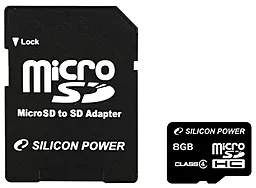 Карта памяти Transcend microSDHC 8GB Class 4 + SD-адаптер (TS8GUSDHC4)