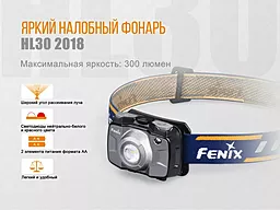 Фонарик Fenix HL30 (2018) Cree XP-G3 Серый - миниатюра 5