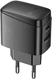Сетевое зарядное устройство Hoco CS61A 30w PD/QC USB-C/USB-A ports fast charger black - фото Сетевое зарядное устройство Hoco CS61A 30w PD/QC USB-C/USB-A ports fast charger black