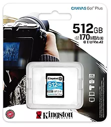 Карта пам'яті Kingston SDXC 512GB Canvas Go Plus Class 10 UHS-I U3 V30 A2 (SDG3/512GB) - мініатюра 3