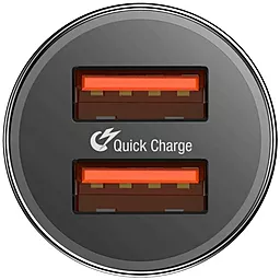 Автомобильное зарядное устройство с быстрой зарядкой Baseus Small Screw Dual-USB Quick Charge Car Charger 36W Black (CAXLD-B01) - миниатюра 4