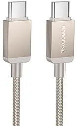 Кабель Borofone BX120 USB Type-C - Type-C 60w 3a 1м cable Gold - фото Кабель Borofone BX120 USB Type-C - Type-C 60w 3a 1м cable Gold
