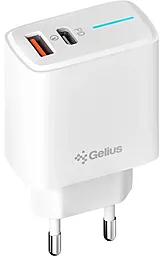 Сетевое зарядное устройство Gelius GP-HC058 25w PPS PD/QC USB-C/USB-A ports charger white - фото Сетевое зарядное устройство Gelius GP-HC058 25w PPS PD/QC USB-C/USB-A ports charger white