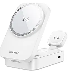 Беспроводная док-станция Borofone BQ38 3-in-1 15w wireless charger white - фото Беспроводная док-станция Borofone BQ38 3-in-1 15w wireless charger white