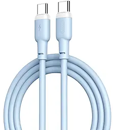 Кабель XO NB208B Liquid Silicone USB Type-C - Type-C 60w 3a 1м PD cable Blue - фото Кабель XO NB208B Liquid Silicone USB Type-C - Type-C 60w 3a 1м PD cable Blue