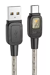 Кабель USB Hoco U124 Stone silicone intelligent power-off 15w 3a 1.2m USB Type-C cable black