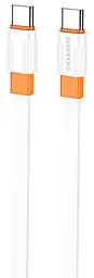 Кабель Borofone BX89 Union USB Type-C - Type-C 60w 3a 1м PD cable White/Orange - фото Кабель Borofone BX89 Union USB Type-C - Type-C 60w 3a 1м PD cable White/Orange