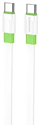 Кабель Borofone BX89 Union USB Type-C - Type-C 60w 3a 1м PD cable White/Green - фото Кабель Borofone BX89 Union USB Type-C - Type-C 60w 3a 1м PD cable White/Green