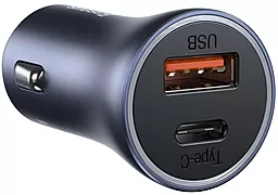 Автомобільний зарядний пристрій з швидкою зарядкою Baseus Golden Contactor Pro Dual USB-A/USB-C ports 40w QC 5A + USB-C/Lightning cable black (TZCCJD-B0G) - мініатюра 3