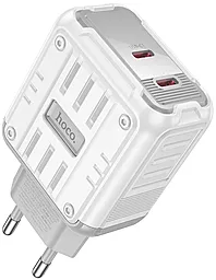 Сетевое зарядное устройство Hoco C137A PD 45w 2xUSB-C fast charger white - фото Сетевое зарядное устройство Hoco C137A PD 45w 2xUSB-C fast charger white