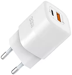 Сетевое зарядное устройство WIWU RY-U33 Wall Charger 33W USB-C/USB-A White - фото Сетевое зарядное устройство WIWU RY-U33 Wall Charger 33W USB-C/USB-A White