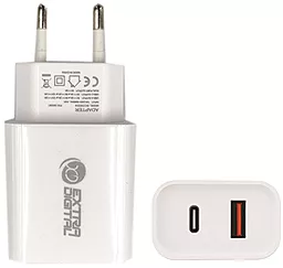 Сетевое зарядное устройство PowerPlant 20w PD USB-C/USB-A ports charger white (SC230204) - фото Сетевое зарядное устройство PowerPlant 20w PD USB-C/USB-A ports charger white (SC230204)