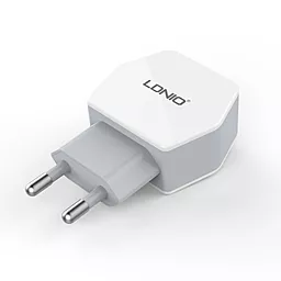Сетевое зарядное устройство LDNio Dual Home Charger + Micro USB Cable 2.1A White (DL-AC61) - миниатюра 2