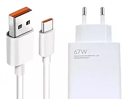Мережевий зарядний пристрій Xiaomi 67W USB-A Port + USB-C Cable MDY-12-EH/HC White