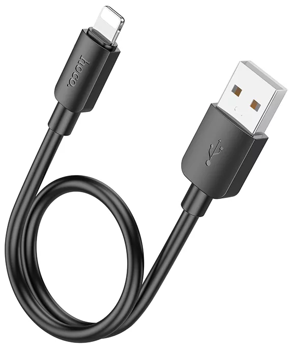 Кабель Hoco X96 Hyper USB-A - Lightning 12w 2.4a 0.25м cable Black - фото 2