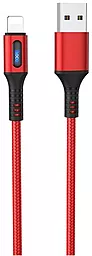Кабель Hoco U79 Admirable Smart Power USB-A - Lightning 12w 2.4a 1.2м cable Red - фото Кабель Hoco U79 Admirable Smart Power USB-A - Lightning 12w 2.4a 1.2м cable Red
