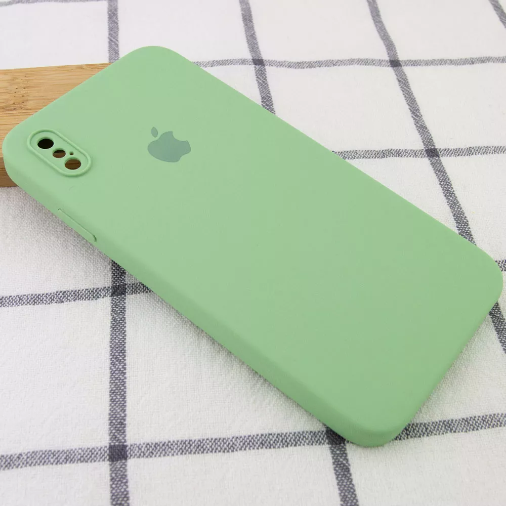 Чохол Silicone Case Full Camera Square для Apple iPhone XS Max  Mint - фото 3