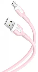 Кабель USB XO NB212 10.5w 2.1a micro USB cable pink