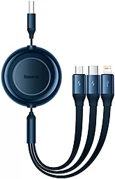 USB Кабель Baseus Bright Mirror 2 Series 22.5w 3.5a 1.1m 3-in-1 USB to micro/Lightning/Type-C cable blue (CAMJ010003)