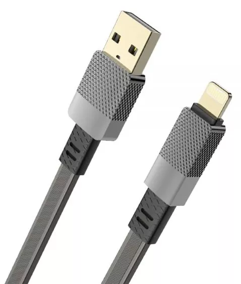 Кабель Joyroom S-M360 Star Series Drawbench Flat USB-A - Lightning 12w 2.4a 1м cable Silver - фото 2