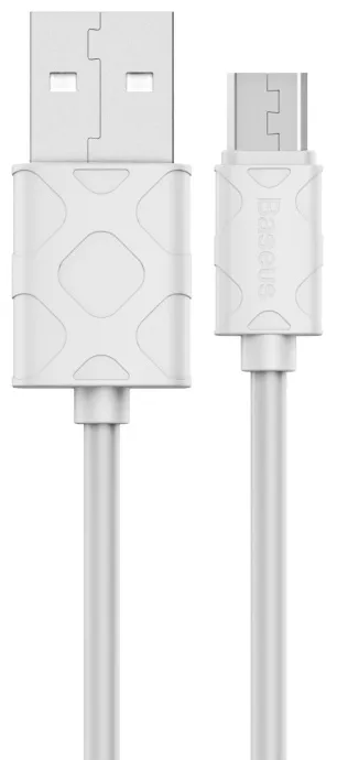 Кабель Baseus Yaven USB-A - micro USB 12w 2.4a 1м cable White (CAMUN-02) - фото 1