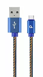 Кабель USB Cablexpert Premium 2m 2.1a USB Type-C Cable Blue (CC-USB2J-AMCM-2M-BL)