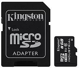 Карта памяти Kingston microSDHC 8GB Industrial Class 10 UHS-I U1 + SD-адаптер (SDCIT/8GB)