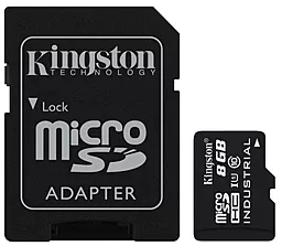 Карта пам'яті Kingston microSDHC 8GB Industrial Class 10 UHS-I U1 + SD-адаптер (SDCIT/8GB) - фото Карта пам'яті Kingston microSDHC 8GB Industrial Class 10 UHS-I U1 + SD-адаптер (SDCIT/8GB)