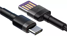 USB Кабель Baseus Cafule QC Double-Sided Blind Interpolation 40w USB Type-C cable black/grey (CATKLF-PG1) - мініатюра 2