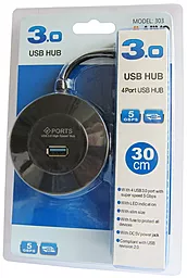 USB Type-C хаб Maiwo Type-C to USB 3.0 4-ports Black (KH304) - миниатюра 4