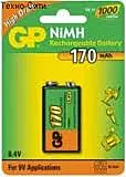 Аккумулятор GP Крона (6F22) 170mAh 1шт - фото Аккумулятор GP Крона (6F22) 170mAh 1шт